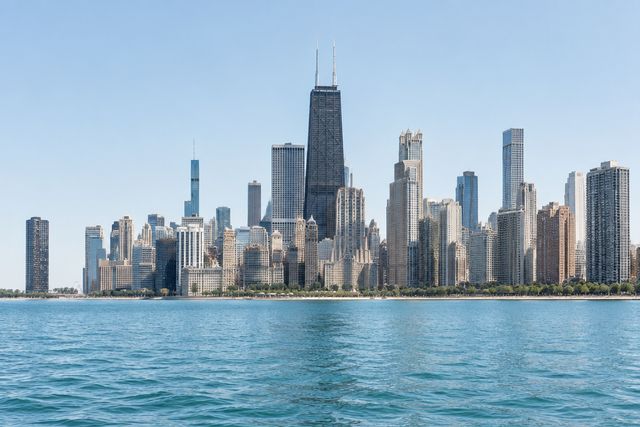 Cardiology billing services in Illinois: the Chicago skyline seen from Lake Michigan