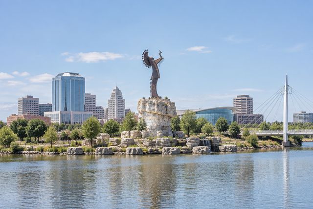 Cardiology billing services in Kansas: the Wichita riverfront and the Keeper of the Plains sculpture
