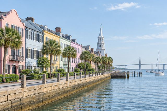 Cardiology billing services in South Carolina: Rainbow Row and the harbor in Charleston