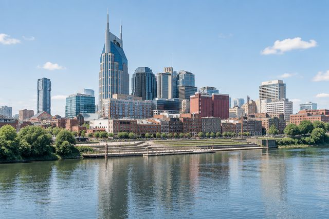 Cardiology billing services in Tennessee: the Nashville skyline over the Cumberland River